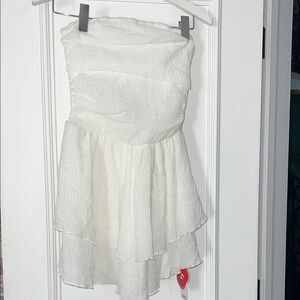 White Strapless Summer Dress NEW🩵💛🧡